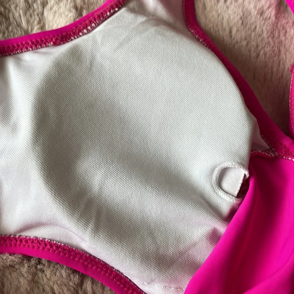 ZAFUL Pink Neon with a black Zippered top with silver hoops on side Size 6 - Picture 7 of 12